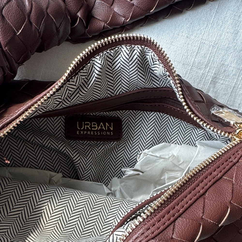 Chocolate Woven Bag- Urban Expressions - Picture 3 of 3